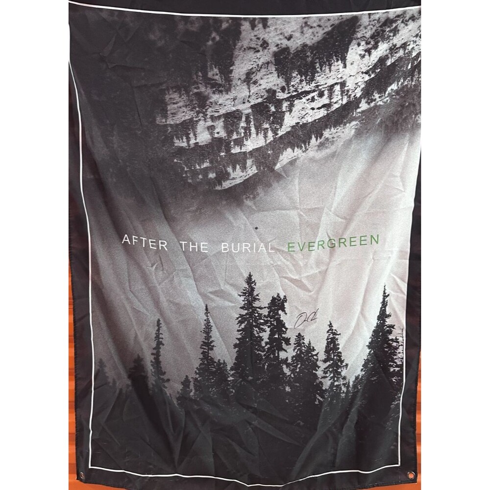 After the Burial “Evergreen” Wall Flag Banner 34x47 Signed probably by Dan Carle